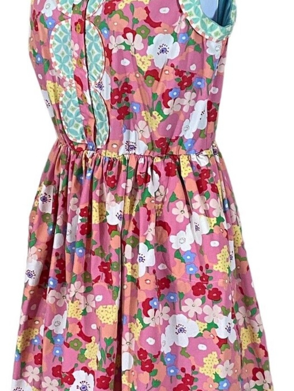 Matilda Jane Floral Dress Small Pink Cottagecore Button Front Sleeveless - Picture 7 of 9